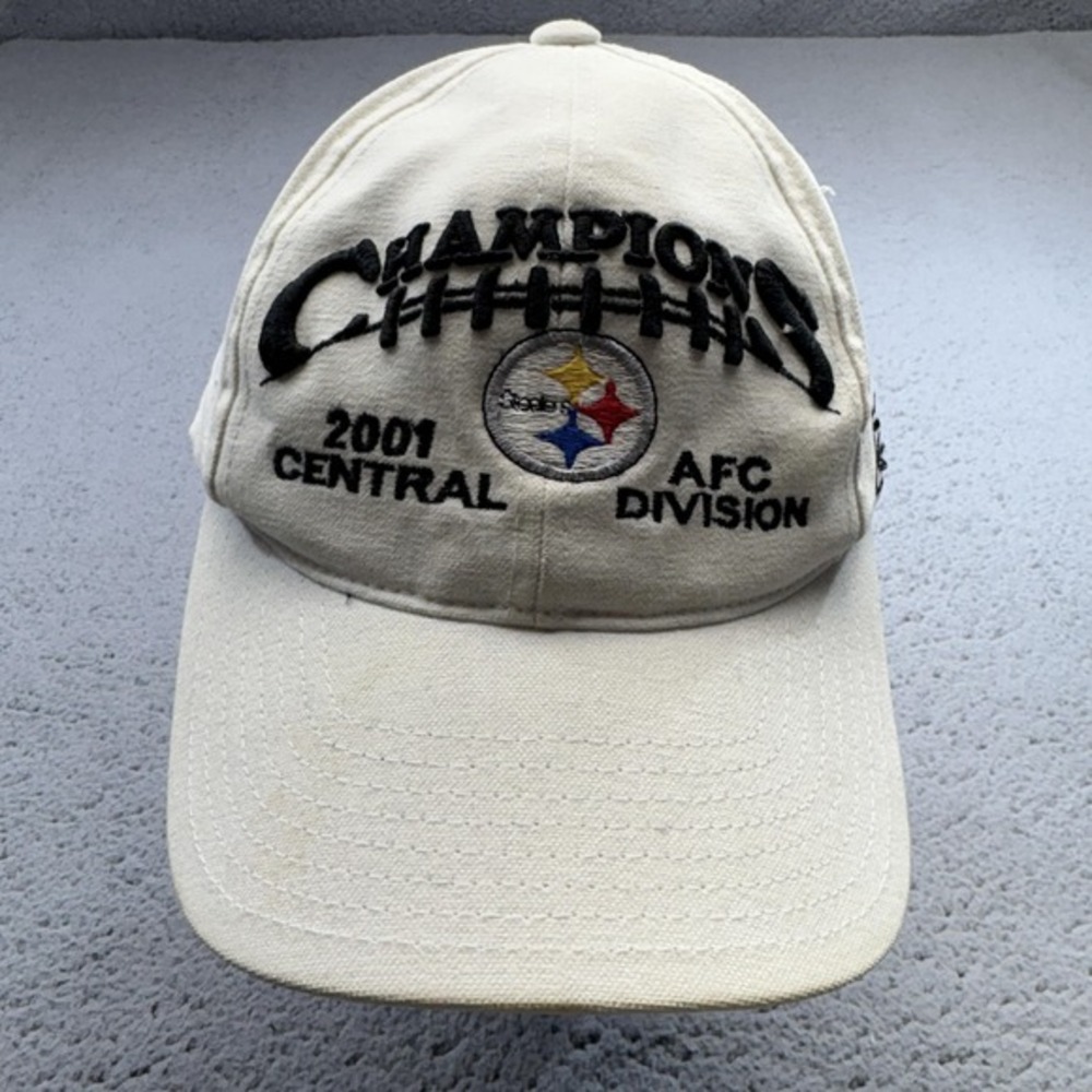 Vintage Pittsburgh Steelers Hat Cap Strap Back 2001 NFL AFC Central Champs